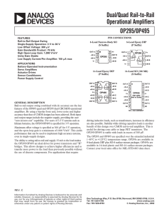 Dual/Quad Rail-to-Rail Operational Amplifiers OP295/OP495