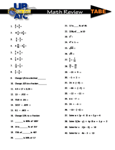 TABE Math Review