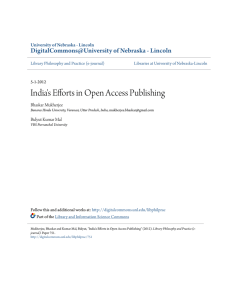 India`s Efforts in Open Access Publishing