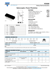 VO3526 Optocoupler, Power Phototriac