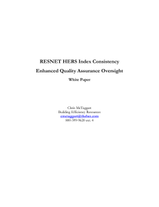 RESNET HERS Index Consistency Enhanced Quality Assurance