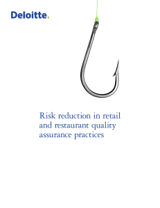 Risk reduction in retail and restaurant quality assurance