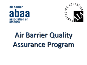 Air Barrier Quality Assurance Program