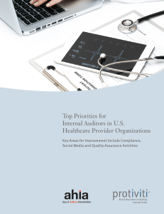 Top Priorities for Internal Auditors in U.S. Healthcare Provider