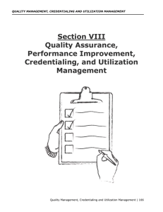 Section VIII - Quality Assurance - Providers