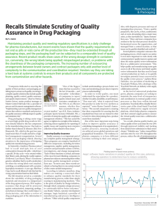 Recalls Stimulate Scrutiny of Quality Assurance in Drug
