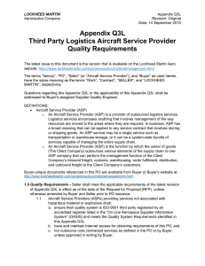 Appendix Q3L Third Party Logistics Aircraft Service Provider Quality