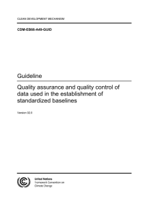 Guideline Quality assurance and quality control of data used in the