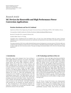 SiC Devices for Renewable and High Performance Power