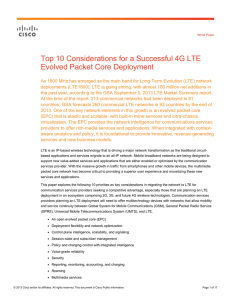 Top 10 Considerations for a Successful 4G LTE Evolved