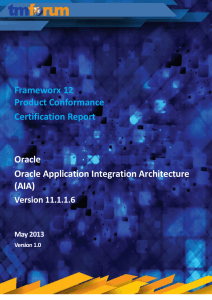 Oracle Communications AIA Frameworx Product Conformance