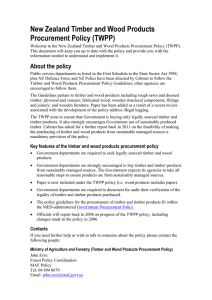 New Zealand Timber and Wood Products Procurement Policy (TWPP)