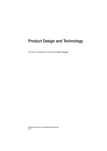 Product Design and Technology Victorian Certificate of Education