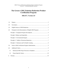 The Green-e GHG Emission Reduction Product Certification Program