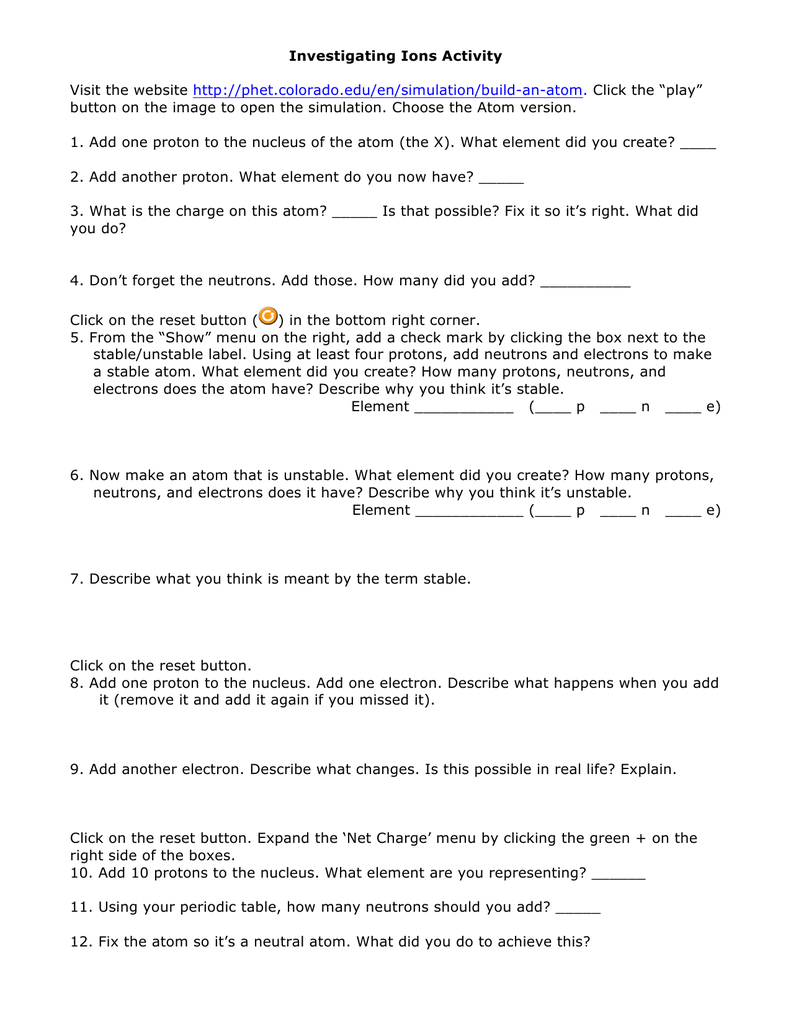  Investigating Ions Worksheet Answer Key Free Download Goodimg co