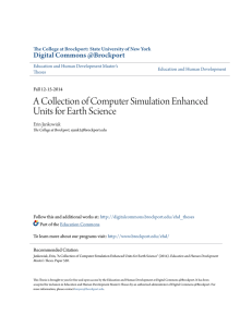 A Collection of Computer Simulation Enhanced Units for Earth Science