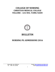 Admission Bulletin - Christian Medical College