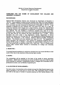 GUIDELINES FOR THE SCEME OF SCHOLARSHIP FOR