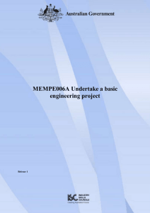 MEMPE006A Undertake a basic engineering project