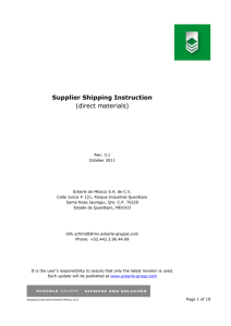 Supplier Shipping Instruction V3.1