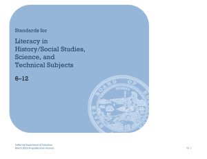 Literacy in History/Social Studies, Science, and Technical