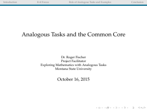 Analogous Tasks and the Common Core