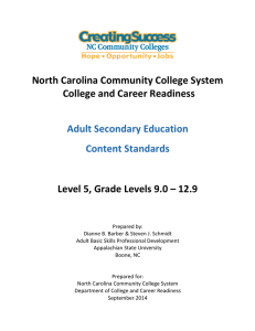 CCR Adult Education Content Standards Level 5 Adult Secondary