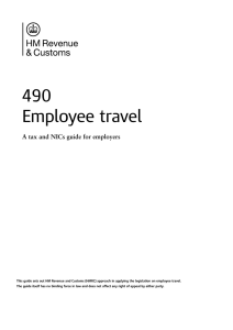 490 Employee travel: A tax and NICs guide for employers