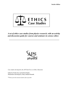 Ethics Case Studies - American Physical Society