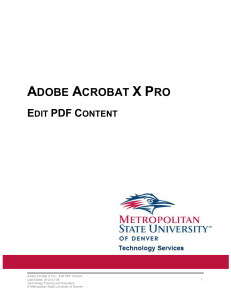 Adobe Acrobat X Pro - Metropolitan State University of Denver