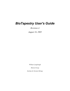 BioTapestry User`s Guide Revision A
