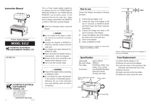 MODEL8312 Instruction Manual