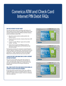 Comerica ATM and Check Card Internet PIN Debit FAQs