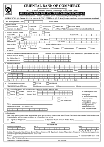 ATM Application Form - Oriental Bank of Commerce
