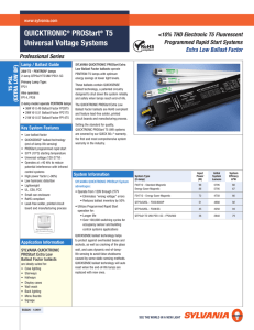 QUICKTRONIC® PROStart® T5 Universal Voltage