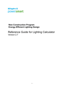 New Construction Program Energy-Efficient Lighting