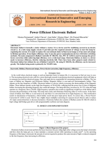 Power Efficient Electronic Ballast