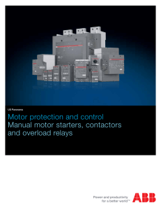 Motor protection and control Manual motor starters, contactors and