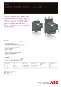 Electronic overload relay EF65, EF96 and EF146