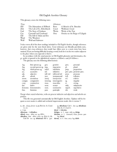 The Glossary for Old English Aerobics