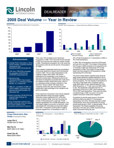 2008 Deal Volume — Year in Review