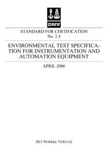 DNV Standard for Certification 2.4 Environmental Test Specification