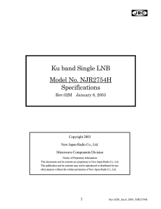 Ku band Single LNB Model No. NJR2754H Specifications