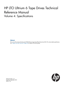 HP LTO Ultrium 6 Tape Drives Technical Reference Manual