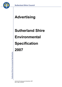 Advertising Sutherland Shire Environmental Specification 2007