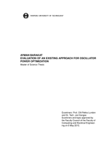 ayman barakat evaluation of an existing approach for oscillator