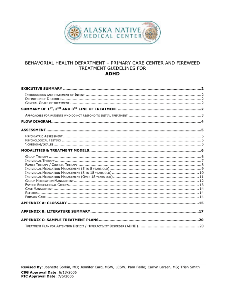 Treatment Guidelines For ADHD