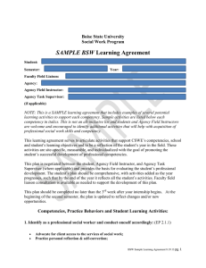 SAMPLE BSW Learning Agreement