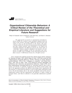 Organizational Citizenship Behaviors: A Critical Review of the