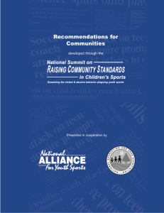 Recommendations for Communities - National Alliance for Youth